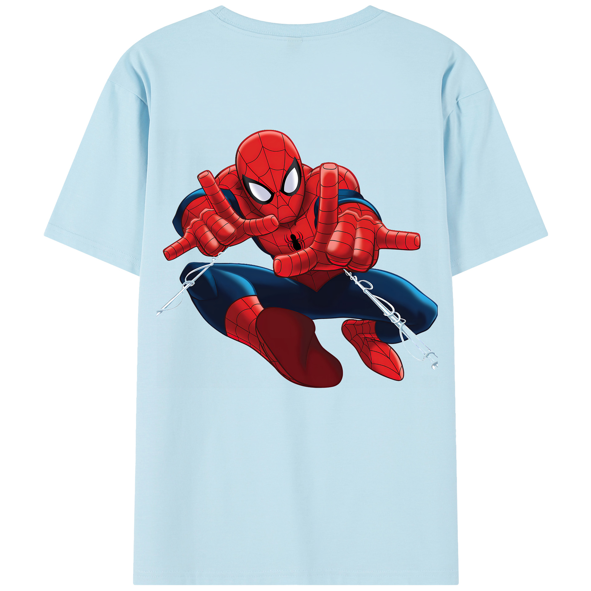 （画像用） Spider Man スパイダーマン 綿100％半袖Tシャツ（背面プリント）